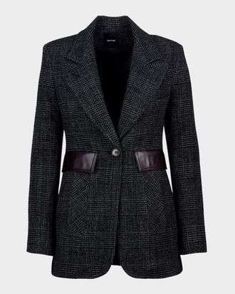 Smythe Glen Plaid Tailored Boyfriend Blazer