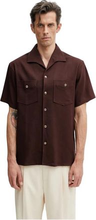 Dr&ocirc;le de Monsieur Short Sleeve Shirts - Heren - Korte mouwen Overhemden - Bruin - XL - Overhemden