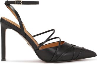 Kazar Zwarte bandpumps met bandjes - Dames - Pumps - Zwart - 37 EU - Leer - Schoenen