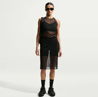 Nike Womens Nike Sportswear Slim Sheer Skirt in Black | IR1678-010