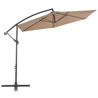Berkfield Home Cantilever Umbrella with Aluminium Pole 300 cm Taupe in Beige