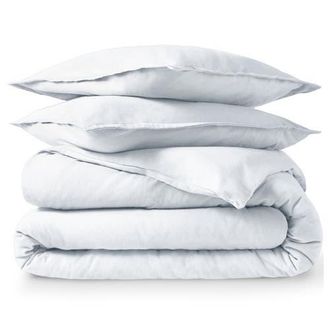 Bare Home 100% Cotton Flannel Duvet Cover & Sham Set in White at Nordstrom, Size California King