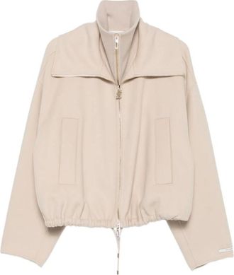 Sportmax Emiro Bomberjack - Dames - Jassen - Beige - Maat: S Zijde