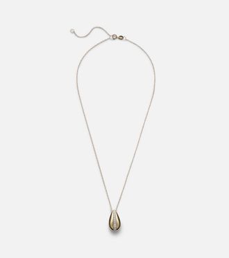 Stone and Strand Pistachio 14kt gold necklace with diamonds