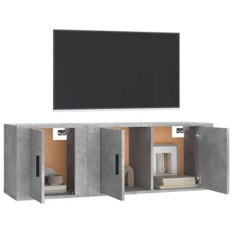 Berkfield Home Classic 2 Piece TV Cabinet Set Concrete Grey Engineered Wood