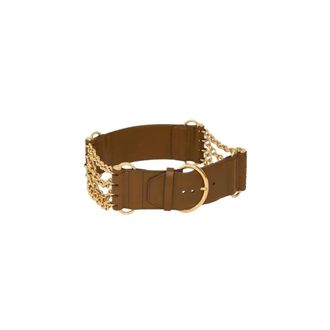 Chlo&eacute; Belts, unisex, Brown, Size: S Camera Chain Leather Belt