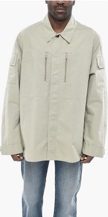 Balenciaga Checked Ripstop Overshirt with Snap Buttons size 39