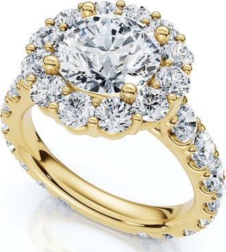 Pompeii3 Certified 4 1/4Ct Diane Diamond Engagement Ring 14k Gold or Platinum Lab Grown