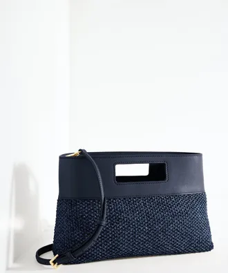 Talbots Rectangular Raffia Clutch - Blue - 001 Talbots