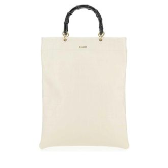 Jil Sander Ivory Leather Medium Shopping Bag
