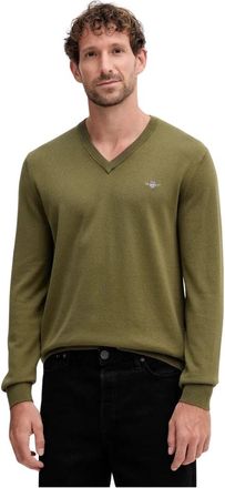 GANT V-neck Truien - Heren - V-hals truien - Groen - 2XL - Truien & Vesten