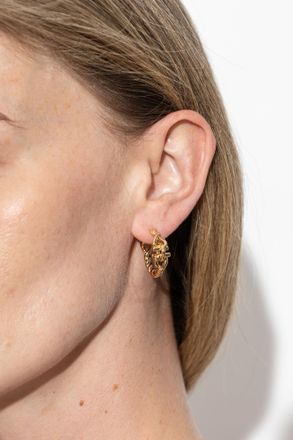 Ferragamo Brass Earrings, Mens, Gold
