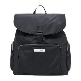 Emporio Armani Emporio Armani Ea7, Tassen, Heren, Zwart, ONE Size, Polyester, Technische Rugzak van Stof