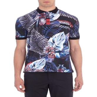Roberto Cavalli Mens Short Sleeve Cotton Polo Shirt, Size Medium