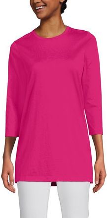 Lands End 3/4 Sleeve Cotton Supima Tunic in Cherry Fuchsia at Nordstrom, Size X-Small P