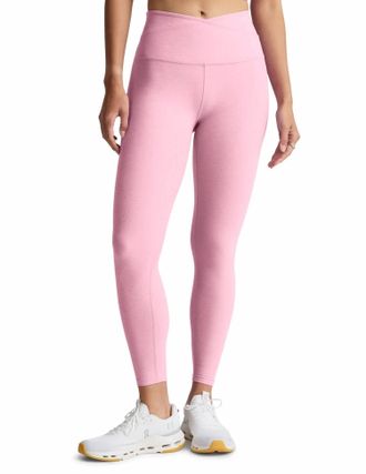 Beyond Yoga At Your Leisure Midi Legging In Frosty Pink Heather