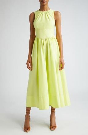 Cinq &agrave; Sept Benita Sleeveless Cotton Blend Dress in Lime Kiss at Nordstrom Rack, Size 6