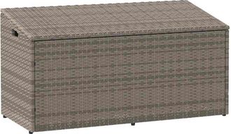 vidaXL Caja de almacenaje de jardín ratán sintético gris 110x50x58 cm Vidaxl