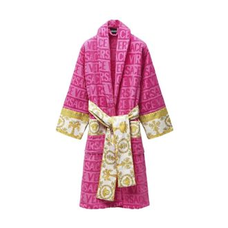 Versace I Heart Baroque Bathrobe - male - Versace - Robes - Pink - XL - Nightwear & Lounge