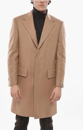Corneliani CIRCLE Solid Color Fully-Lined Coat with Flap Pockets size 48