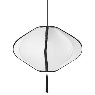 Beliani Beliani - L&aacute;mpara Dise&ntilde;o Moderno Colgante Pantalla De Nylon Sint&eacute;tico Blanco Tucuro
