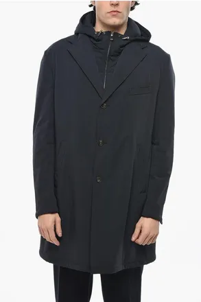 Corneliani Cappotto in Nylon Stretch con Chest-Piece Removibile taglia 56