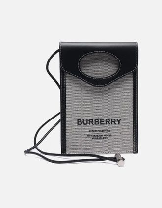 Burberry Womens Mini Pocket Phone Pouch - Grey/Multi - Size: UNI