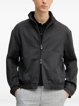 Emporio Armani logo-print zip-up jacket - Black