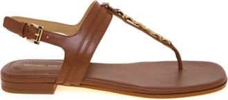 Michael Kors Schoenen, Dames, Bruin, 37 EU, Leer, Marcia T-band Sandaal