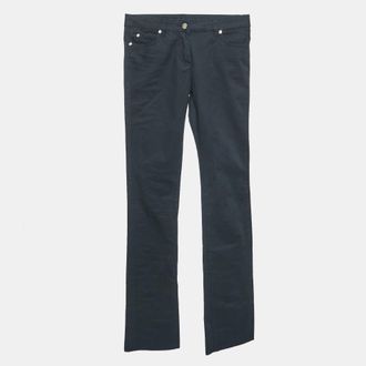 Roberto Cavalli Navy Blue Cotton Skinny Pants