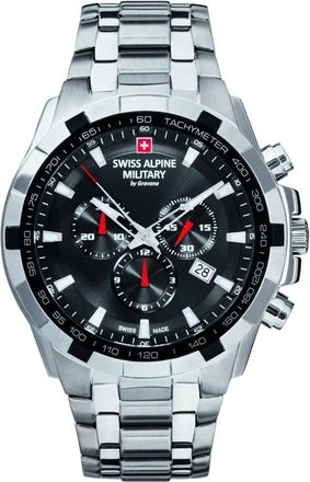 Swiss Alpine Military Heren Chronograaf Quartz 10Atm Swiss Made Star Fighter 7043.9137 - unisex - Horloges - Grijs - ONE Size - Accessoires