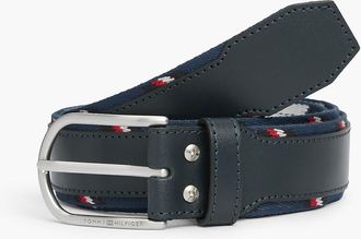 Tommy Hilfiger Mens Archive Round Buckle Leather Belt - Space Blue - 40