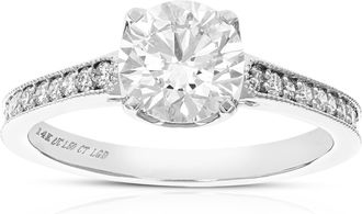 Vir Jewels 1.50 cttw Lab Grown Diamond Engagement Ring for Women in 14K White Gold Round Prong