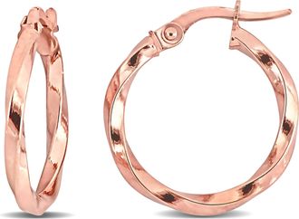 Mimi & Max 19mm Twisted Hoop Earrings in 10k Rose Gold