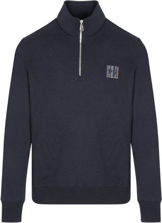 Paul Smith PS STRIPE DETAIL 1/4 ZIP SWEATSHIRT Size: XXL, colour: NAV
