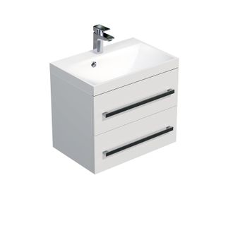 Puma Naturel - Natural Cube Way 60x40 Cm Mueble Bajo Lavabo Blanco Brillante (cube260zbl)