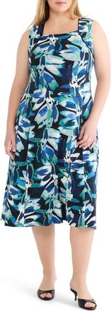 Nic+Zoe Giverney Blanche Knit Midi Dress in Green Multi at Nordstrom, Size 3 X