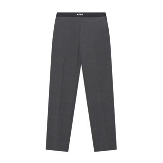 Msgm Msgm, Dames, Broeken, Grijs, Maat: XS Zijde