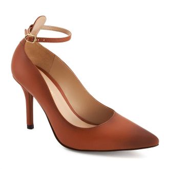 Andrea Womens Heels With Ankle Strap Pumps In Brown