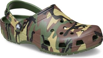 Crocs Classic Camouflage EVA Mens Army Green Clogs - Size UK 10