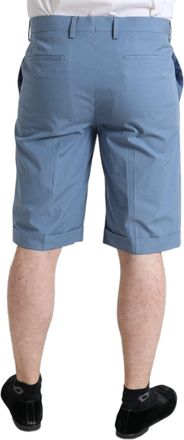 Dolce & Gabbana Sky Blue Cotton Folded Hem Men Bermuda Shorts Light