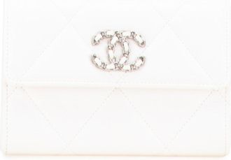 Chanel Matelasse White Leather Wallet (Tri-Fold) (Pre-Owned)