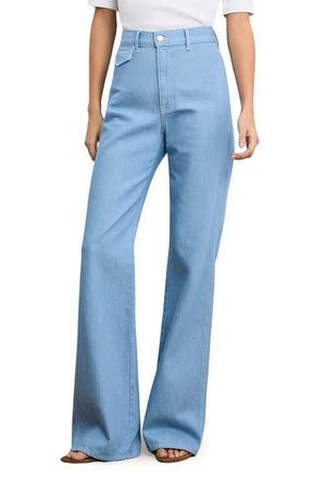 Veronica Beard Crosbie High Waist Wide Leg Trouser Jeans in Bayside at Nordstrom, Size 27