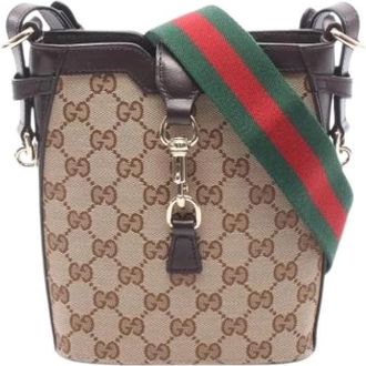 Gucci Pre-owned Vintage Bucket Bag - Dames - Vintage Tas - Beige - ONE Size - Leer - Vintage