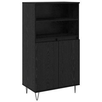 Berkfield Home Highboard with Shelf with Storage with Door Black Engineered wood