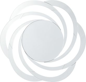 Beliani Beliani - Espejo De Pared De Vidrio Plateado Mdf Patr&oacute;n Rayos De Sol Moderno Sala De Estar Dormitorio Treban