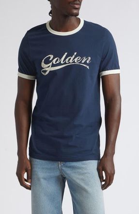 Golden Goose Journey Slim Fit Cotton Graphic T-Shirt in Blue/heritage White at Nordstrom, Size Xx-Large
