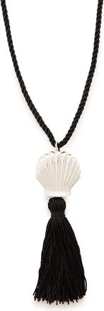 Julietta &Eacute;ze Shell Pendant Cord Necklace - Black - One Size