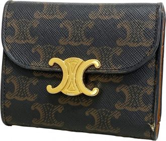 Celine Brown Pvc Wallet (Tri-Fold) (Pre-Owned)