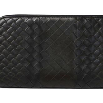 Bottega Veneta Black Leather Long Wallet (Bi-Fold) (Pre-Owned)